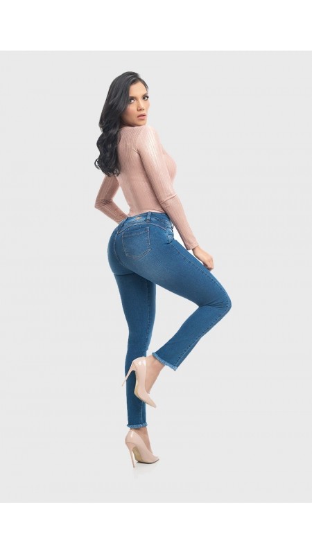 Jeans Mujer Levanta Cola Azul Claro Casual Ref.1030B